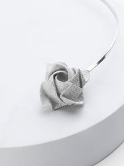 Choker Rosa de Kawazaki Prata